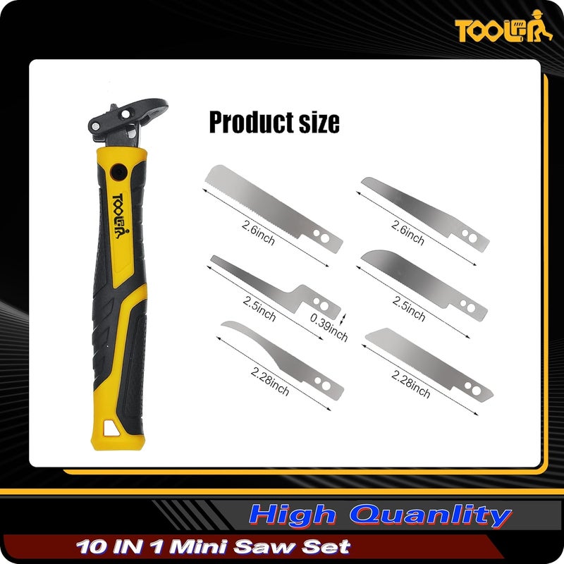 TOOLAN 10-In-1 Model Craft Hand Saw & File Set. DIY Mini Razor Saw&File Kit for Handcrafted, Modeling, Plastic, and Other Fine Cutting, Reliable Blade Quick Change Mechanism - Image 4